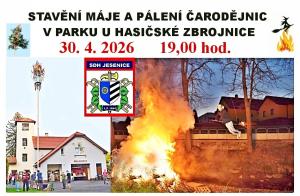 Stavění máje, pálení čarodějnic 30.4.2026